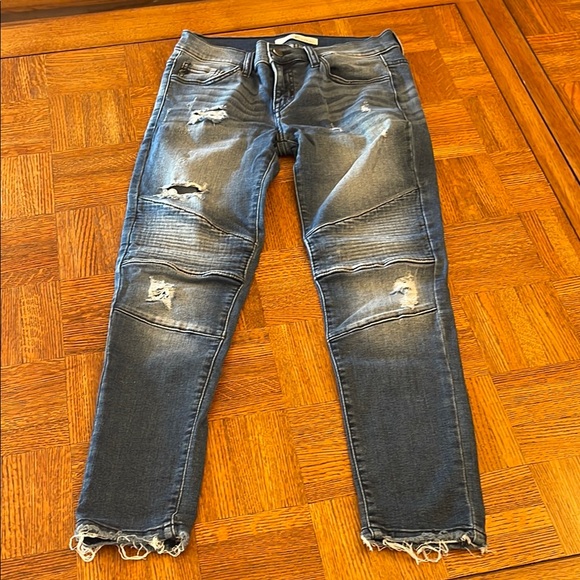KanCan Moto Distressed skinny Blue Jeans size 26 - Picture 1 of 6